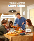 Family dinner with Three Way WiFi Light Switch 4 Pack No Hub Needed Works With Alexa And Google Home 2.4GHz Only Neutral Wire on wall.