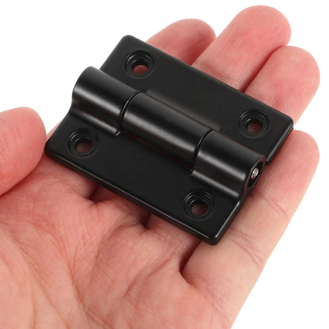 Four Pack Adjustable Torque Stop Positioning Hinges for Cabinet Doors Stainless Steel Friction Hinges held in hand