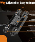 7 Inch Invisible Door Hinge Set For Heavy Doors With 180 Degree Concealed Opening 3 Way Adjustable High Load Capacity Black Finish