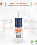 1 Micron Whole House Sediment Filter 10x2.5 Inch Replacement Cartridges for RO and Well Water in kitchen setting.