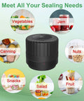 Electric Vacuum Sealer For Mason Jars VP06 Plus No Fuss One Button Jar Sealing System with food examples for freshness