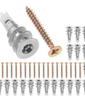 Heavy Duty Drywall Anchors Kit 20 Sets Spiral Wall Anchors 13x32mm Zinc Alloy Screws For Quick Mounts In Bath And Kitchen Self Tapping No Drill Needed Expanding Hollow Wall Anchors, assorted anchors and screws