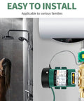 Automatic 120W Water Pressure Booster Pump With Flow Switch 115V installed in bathroom near shower and water heater