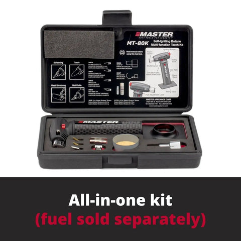 Butane Micro Torch Kit With Adjustable Flame Flameless Heat Tool Soldering Iron And Hot Knife Handheld Torch For Do It Yourself Pros Refillable With Butane Fuel Case Included And Attachments in black case