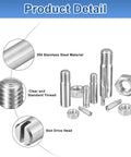 Slotted Cylindrical Pin Set M3 x 30mm With Nuts, 304 Stainless Steel Dowel Pins External Thread Locating Pins For Cabinet And Furniture Installation, 5 Pack Ready To Install