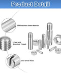 10Pcs Slotted Cylindrical Pin Set M2.5 x 10mm 304 Stainless Steel Dowel With Nut External Thread Locating Pin close-up image