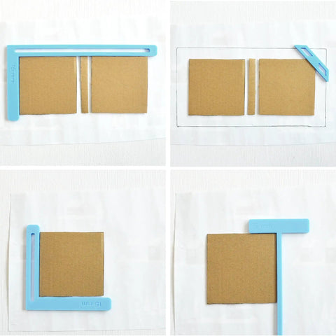 9 Piece Bookbinding And Scrapbooking Tool Kit For Beginners With Stencil Templates And Cutter Guides, brown board and blue guides