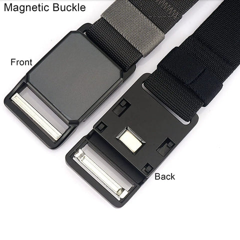 Elastic Tactical Belt For Men With Magnetic Buckle Stretch Webbing Heavy Duty Work And Golf Belt One Point Five Inch Wide Royal Blue Beefy Durable Outdoor Utility Belt For Everyday Use