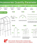 Assembly diagram for 7 ft Tall Garden Arch Trellis for Climbing Plants, showing parts and installation steps.