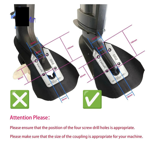 Diagram showing correct installation of Whale Tail Hydrofoil Stabilizer for Boat Outboards 8 To 40 HP with measurements.