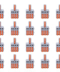 20 Pack Push In Wire Connectors 1 To 4 Out Electrical Terminal Block Copper Conductor Splitter for wiring, orange shell, 250V.