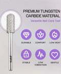 Pro Grade Carbide Nail Drill Bit For Gel Polish And Acrylic Removal Small Barrel Shank Three Thirty Second Inch Silver Coarse Grit Two Way Rotation Safe Electric File Tool For Nail Salon Manicure Pedicure.