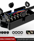Heavy Duty 7 Way Inline Trailer Plug With 16 Feet Copper Blade Connector Cable Wiring Harness And Weatherproof 7 Pole Junction Box open view