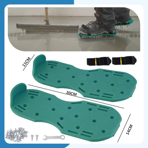 Pro Grade Self Leveling Cement Tool Kit With Spike Roller And Spiked Shoes Durable Stainless Steel Scraper For Floor Finishing