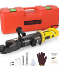 PEResQ Electric Rebar Bender 5/8 Inch Hydraulic Portable Bending Machine 1200W 120V with tools in carrying case.