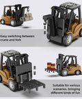 Mini RC Forklift Toy One Sixty Fourth Scale With Remote And Free App Control Two In One Transformable Fork And Hook