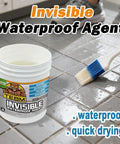 Rock Solid Invisible Waterproof Sealant And Liquid Rubber Coating, clear rubber coating applied with brush on tiles.