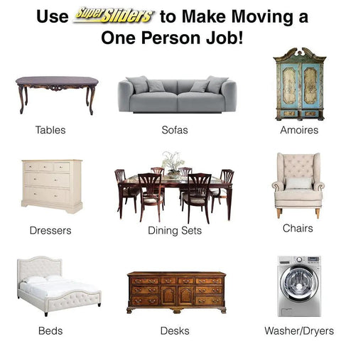 52 Piece Reusable Furniture Sliders Moving Kit That Lets You Move Heavy Furniture Across All Floor Types Easily From Carpet To Hardwood With No Sweat Keeps Floors Scratch Free And Makes Room Reorganization A Breeze