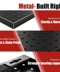 Heavy Duty Metal Pegboard Panels Four Pack With Fifty Hooks For Garage Workshop Office Or Craft Room Rust Resistant Steel Wall Organizer 16 By 12 Inches Tough As Nails Tool Storage For Workbench And More, close-up of construction features