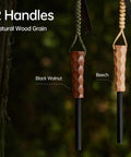 Go To Survival Flint And Steel Fire Starter Kit For Hiking And Camping with walnut and beech handles, shown outdoors