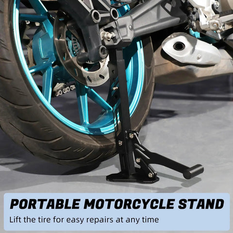 Portable Motorcycle Wheel Stand Front And Rear Stainless Steel Fifth Generation Upgrade for most motorcycles and dirt bikes.