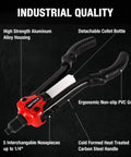 Heavy Duty Two Handed One Quarter Inch Pop Rivet Gun Kit With 350 Aluminum Rivets Five Nosepieces Built In Shaft Catcher