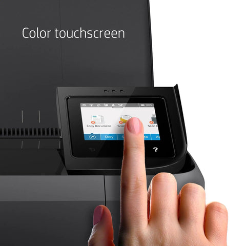 Close-up of Rock Solid Portable Printer With Wireless And Mobile Printing Support Certified Refurbished touchscreen with selection options.