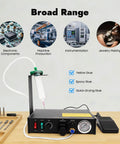 Pro Grade Semi Automatic Glue Dispenser Machine For Electronics With 0.01ml Precision And Vacuum Suck Back Solder Paste Controller Liquid Adhesive Dropper Timer Controlled Bonding Of Tiny Components And PCBs on workbench