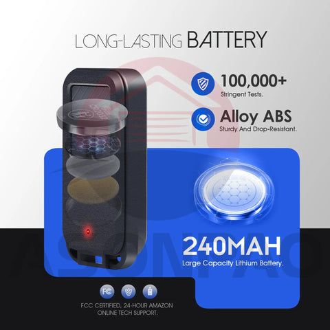 Universal Garage Door Opener Remote 893Max 890Max with durable alloy ABS casing and 240mAh battery, shown in black color.