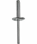 Large Flange Pop Rivets 3/16 in x 3/4 in Aluminum, 50 Pack Heavy-Duty Open-End Fasteners, Corrosion-Resistant With High Tensile and Shear Strength