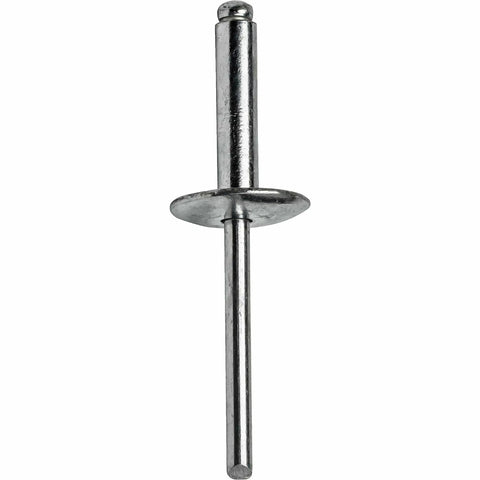 Large Flange Pop Rivets 3/16 in x 3/4 in Aluminum, 50 Pack Heavy-Duty Open-End Fasteners, Corrosion-Resistant With High Tensile and Shear Strength