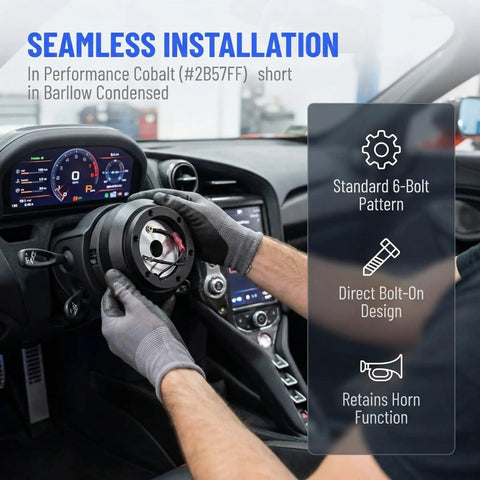 125H Aluminum 6 Hole Short Hub Steering Wheel Adapter Kit Direct Bolt-On Base Connection Fits Lexus IS GS Scion XA XB XD TC 2012 Onward FR-S BRZ Toyota Camry Corolla Matrix Tacoma FJ Cruiser shown being installed in car interior