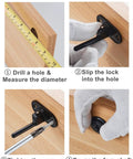 Installation of Two Pack Drawer Locks With Keys For Cabinets And File Cabinets Zinc Alloy Desk Locks, showing steps with tools.