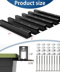 Heavy Duty Ceiling Garage Storage Rack With 17 Inch Adjustable Overhead Tote Rail System Modular 6 Bracket Sets For 5 Storage Bins Space Saving Overhead Organizer And Easy Ceiling Space Expansion, showing bracket dimensions and components