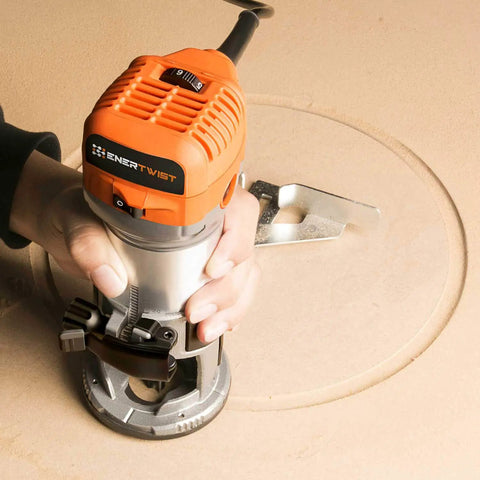 Compact Router Tool With 7.0 Amp Motor Soft Start And Variable Speed From 10,000 To 32,000 RPM For Woodworking Includes Fixed Base 1/4 And 3/8 Collets Edge Guide Roller Guide Dust Hood And Replacement Brush Set