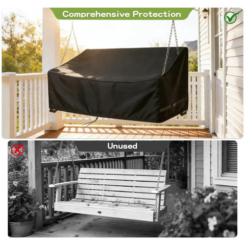 Heavy Duty Waterproof Porch Swing Cover For Two Person Outdoor Swing Bench Fits 52 Inch Long 28 Inch Wide With 18 Or 25 Inch Height All Weather Patio Furniture Protector From Rain Sun Dirt And Scratches covering a swing bench