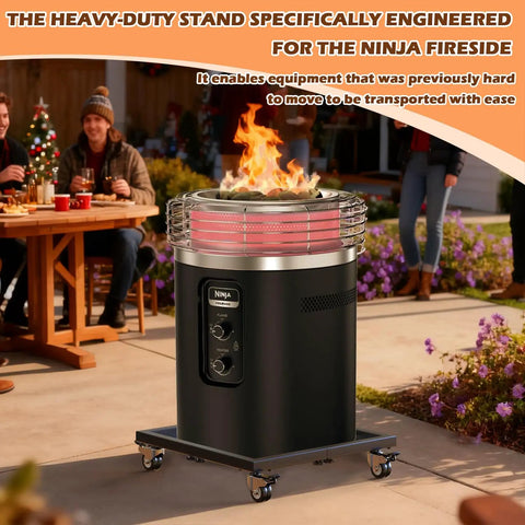 Built Tough Heavy Duty Steel Fire Pit Stand with Adjustable Height from 16 to 26 3/8 Inches Rolling Wheels for Easy Mobility