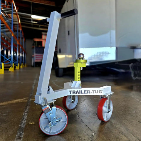 Heavy Duty Trailer Tug Man Moves Rv And Boat Trailers Up To 20K Lbs Capacity With 3500 Lb Tongue Weight Max on a smooth floor.