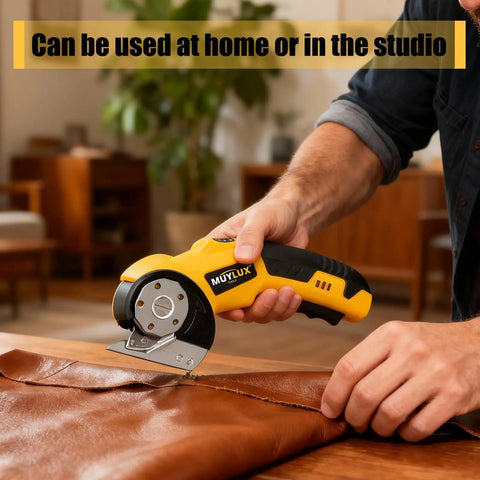 Heavy Duty Cordless Electric Scissors And Cardboard Cutter For Fabric, Plastic, Wood And Wrapping Paper With Safety Lock And LED Light, cutting leather.