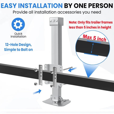 Installation guide for Heavy Duty 8000 Lb Trailer Jack With 28.8 Inch Lift, Cordless Drill Compatible 20-24V