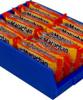 Heavy Duty Pro Grade Plastic Shelf Bins 12x8x4 Inches Blue 12 Pack filled with ramen for versatile storage