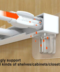 Stick On Shelf Clips No Drill Punch Free Self Adhesive Pegs For Kitchen Cabinets And Bookshelves Quick Install Holds Up To Ten Pounds