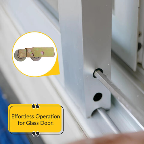 Close-up of Patio Door Roller Tandem With Steel Wheel, Dual 1-1/4 Inch Wheels Deliver Strong Support And Smooth Gliding installation