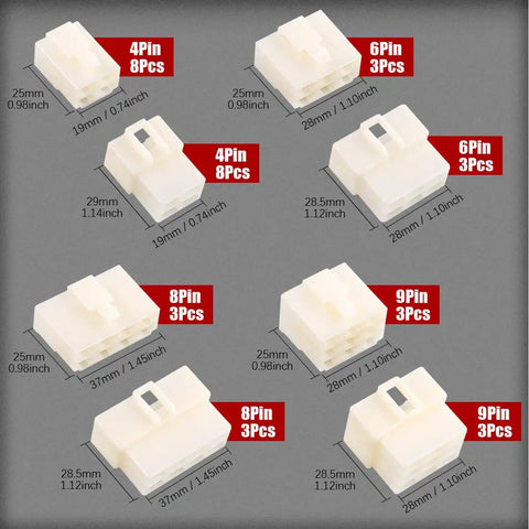 Assorted nylon sockets in 6.3mm Electrical Automotive Wire Connectors Set For Motorcycle And Car Male And Female Socket Plugs