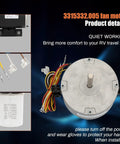 RV Brisk Air II Fan Motor Replacement One Quarter Horsepower Three Speed Genteq F48AF70A61 OEM Compatible Plug And Play