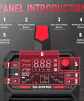 205A TIG Welder With Pulse And Large LED Display, Three In One Stick DC TIG Pulse TIG Welding Machine control panel view