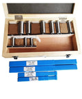 18 Piece HSS Metric Keyway Broach Set For 12 Through 28 Cutting Broaching Bushings For Pro Grade Precision Ground Teeth CNC Kit For Precise Keyway Machining And Alignment in wooden case