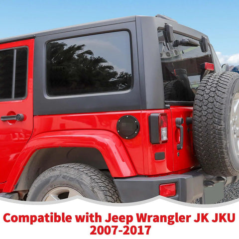 Jeep Wrangler JK Fuel Filler Door Cap Cover Accessory For 2007 2017 2 Door 4 Door Rubicon Sahara Unlimited US Flag fitted on rear
