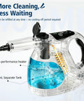 Rapid 3 Second Heat Up Handheld Steam Cleaner With 400Ml Tank For Powerful Deep Cleaning Of Kitchen Grease Bathroom Mold And Floor Sanitization Quick Dry High Temp Vapor Mop For Tough Stains showing clear tank and high-performance heater.