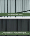 Close-up of metal panel design for Six By Six Foot Outdoor Shed For Grill Gear And Patio Storage, showing anti-bending and coating.